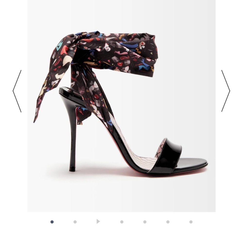 Christian Louboutin Women's Black Fetish De Desert 100 Leather Sandals